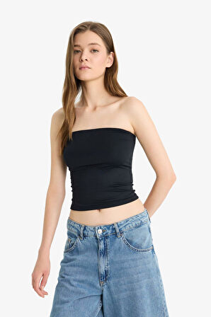 DeFacto Coool Fitted Straplez Siyah Bluz F5162AX25SMBK81