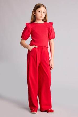 DeFacto Wıde Leg Geniş Paça Pantolon Kız Çocuk H0146A826SMRD282