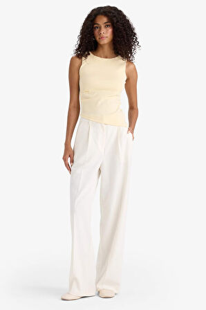 Slim Fit Dar Kesim Bisiklet Yaka Ribana Atlet