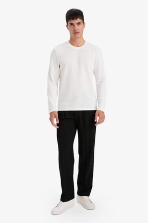 DeFacto Slım Fıt Bisiklet Yaka Sweatshirt G2605AX25AUWT32