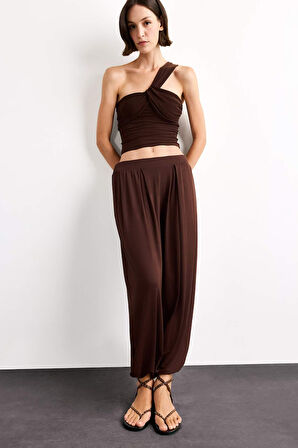 Baggy Fit Normal Bel Jogger Paça Bilek Boy Modal Pantolon