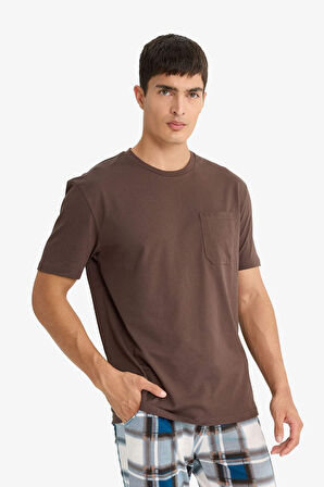 Pijama Takımı Kısa Kollu Üst Kareli Uzun Alt