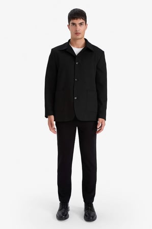 DeFacto Regular Fıt Polo Yaka Blazer Ceket G3832AX25WNBK27