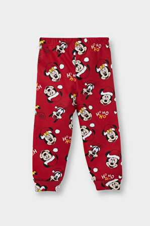 Kız Bebek Disney Mickey & Minnie Yılbaşı Temalı Pijama Takımı Uzun Kollu Üst Uzun Alt