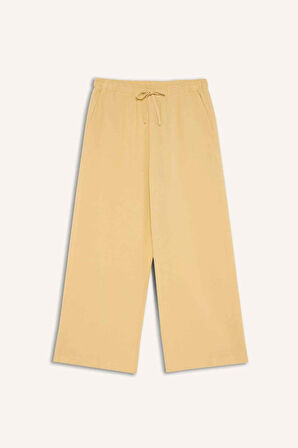 Düz Paça Keten Karışımlı Kapri