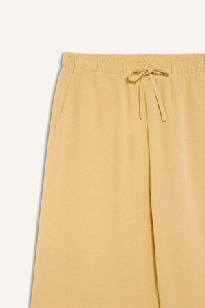 Düz Paça Keten Karışımlı Kapri