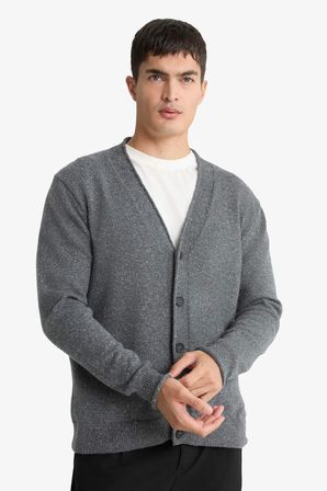 DeFacto Relax Fit V Yaka Düğmeli Triko Hırka F7228AX25WNGR311