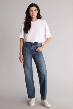 DeFacto 90's Wıde Leg Yüksek Bel Düz Paça Uzun Jean Kar Yıkamalı Pantolon G4925AX26SMNM28