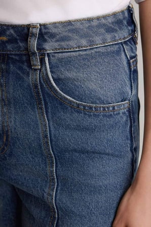 DeFacto 90's Wıde Leg Yüksek Bel Düz Paça Uzun Jean Kar Yıkamalı Pantolon G4925AX26SMNM28