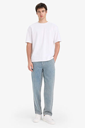 Wide Leg Geniş Paça Jean Kar Yıkamalı Pantolon