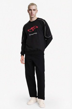 DeFacto Pamuklu Boxy Fit Baskılı Sweatshirt F8660AX26SPBK81