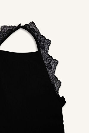 Slim Fit Dar Kesim Halter Yaka Bürümcük Atlet