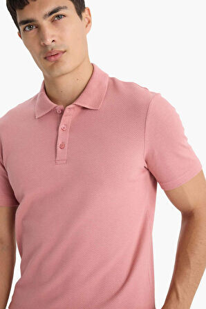 Slim Fit Dar Kesim Polo Yaka Kısa Kollu Pamuklu Modal Karışımlı Basic Düz Tişört