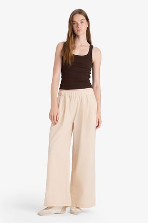 DeFacto Wıde Leg Çift Cepli Normal Bel Standart Boy Pantolon F9223AX25SMER142