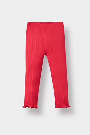 Kız Bebek 2'li Takım Kalpli Fitilli Kaşkorse Kısa Kollu Tişört Tayt