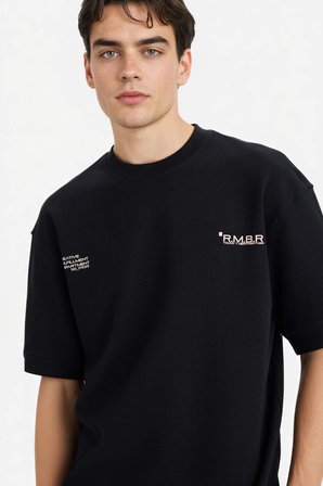 DeFacto Pamuklu Nefes Alabilen Loose Fit Baskılı Tişört F8148AX26SPBK81
