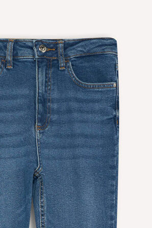 Skinny Fit Yüksek Bel Bilek Boy Jean Pantolon