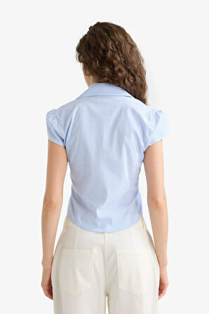 Coool Fitted Poplin Kısa Kollu Gömlek