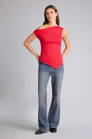 DeFacto Slim Fit Tek Omuzlu Ribana Bluz F2453AX26SMRD286