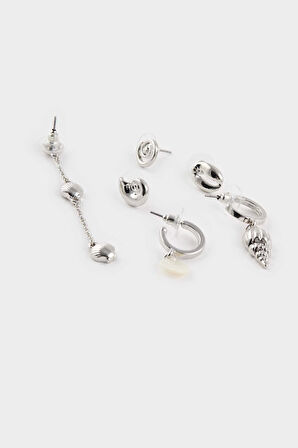 DeFacto Kadın 6'lı Silver Küpe F4063AXNSSR4