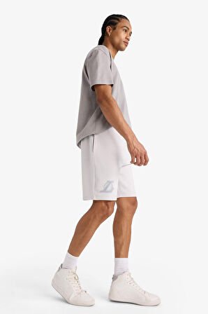 DeFactoFit NBA Los Angeles Lakers Standart Fit Kısa Paça Skuba Dalgıç Kumaş Şort