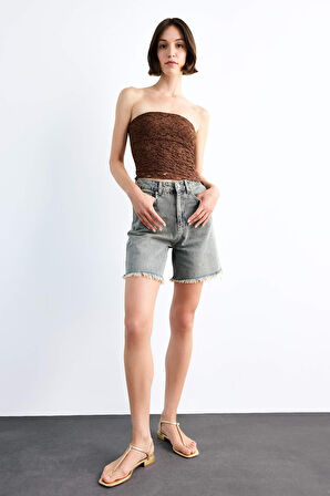 Regular Fit Jean Şort