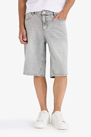 Baggy Fit Jean Bermuda Şort