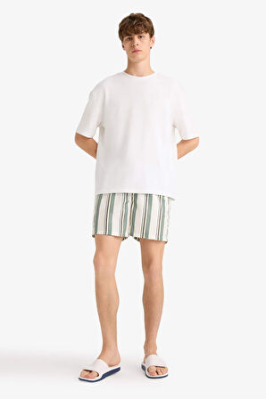 File Astarlı Microfiber Kısa Boy Deniz Şortu