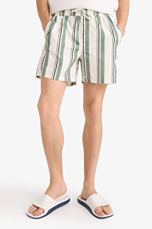 File Astarlı Microfiber Kısa Boy Deniz Şortu