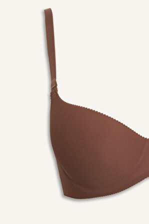 Yarım Dolgulu Micro Kaplı Yarım Dolgulu Balenli Tişört Bra Fall in Love