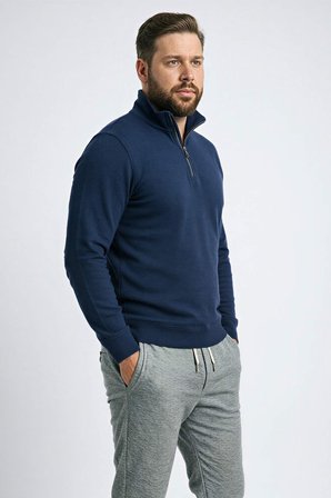 DeFacto Pamuklu Regular Fıt Dik Yaka Sweatshirt H1658AX26SPNV64