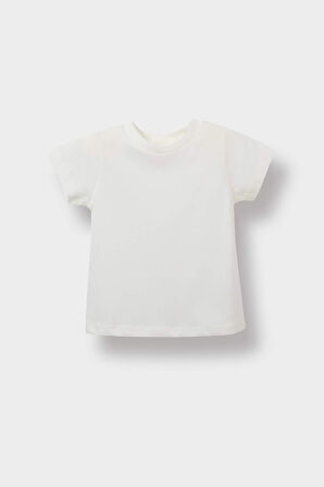 Kız Bebek 2'li Takım Basic Düz Kısa Kollu Tişört Paraşüt Elbise