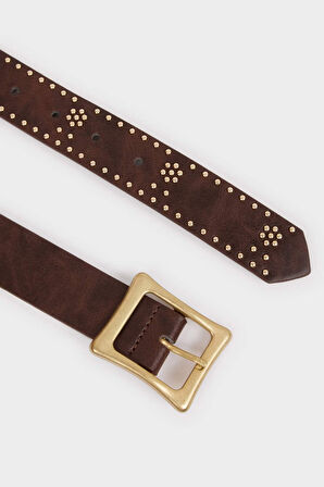 Kadın Büyük Toka Suni Deri Günlük Kemer