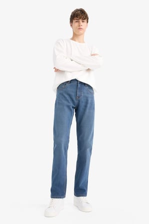 DeFacto SERGIO -REGULAR FIT Polarlı Sergio Jean Pantolon V0794AZ25WNNM28