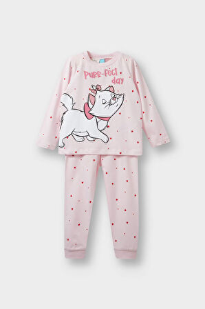 Kız Bebek Aristocats Pijama Takımı Uzun Kollu Üst Uzun Alt