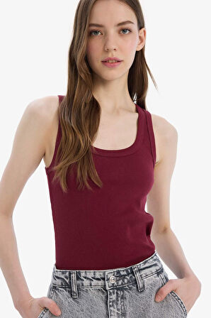 Fitted U Yaka Fitilli Kaşkorse Atlet