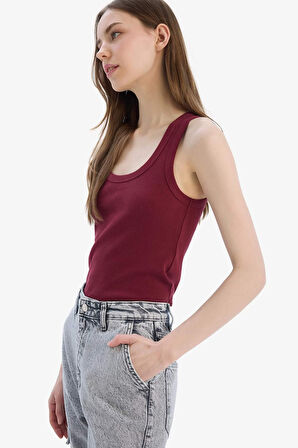 Fitted U Yaka Fitilli Kaşkorse Atlet