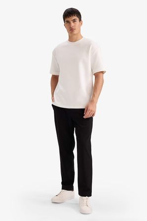 DeFacto Oversize Bisiklet Yaka Ağır Kumaş Basic Kısa Kollu Tişört B6494AX26SPWT34