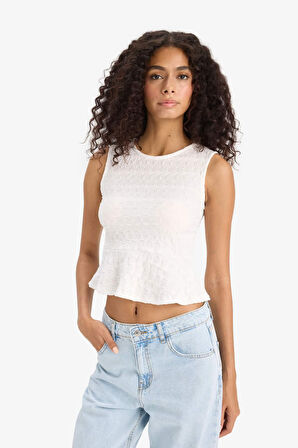 Slim Fit Dar Kesim Bisiklet Yaka Bürümcük Atlet