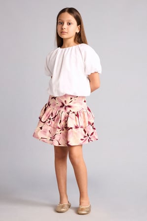DeFacto Çiçek Desenli Poplin Etek Kız Çocuk G7622A826SMBR506