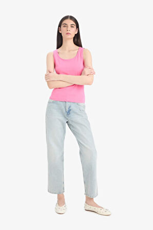 Slim Fit Dar Kesim Basic Düz Yuvarlak Yaka Atlet