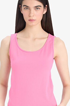 Slim Fit Dar Kesim Basic Düz Yuvarlak Yaka Atlet