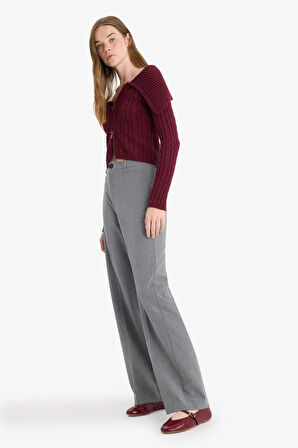 Straight Fit Fleto Cepli Normal Bel Standart Boy Pantolon