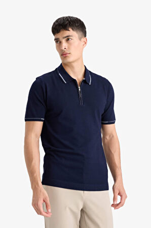 Standart Fit Polo Yaka Triko Kısa Kollu Tişört