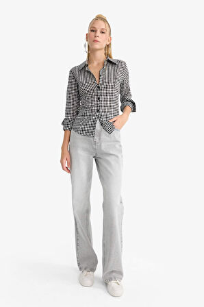 Coool Fitted Gömlek Yaka Poplin Uzun Kollu Gömlek