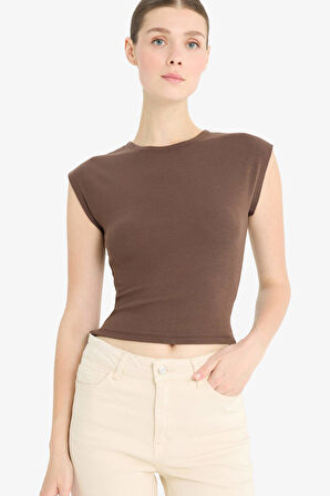 DeFacto Slim Fit Dar Kesim Bisiklet Yaka Basic Düz Modal Kısa Kollu Tişört F0685AX25SPBN151
