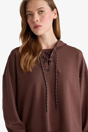 DeFacto Modal Bağlama Detaylı Sweatshirt G0002AX25WNBN334
