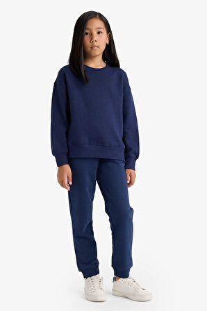 Kız Çocuk Standart Fit Basic Düz Beli Lastikli Jogger Eşofman Altı