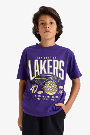 Erkek Çocuk NBA Los Angeles Lakers Sırt Baskılı Kısa Kollu Tişört 