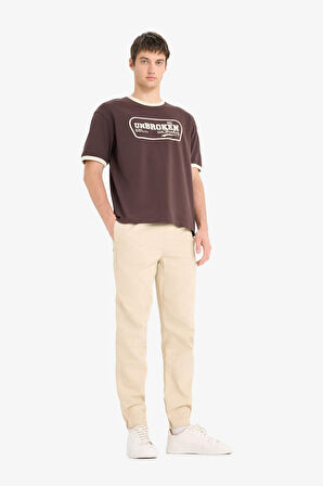 DeFacto %100 Pamuk Boxy Fit Bisiklet Yaka Baskılı Kısa Kollu Tişört F4446AX25SMBN116